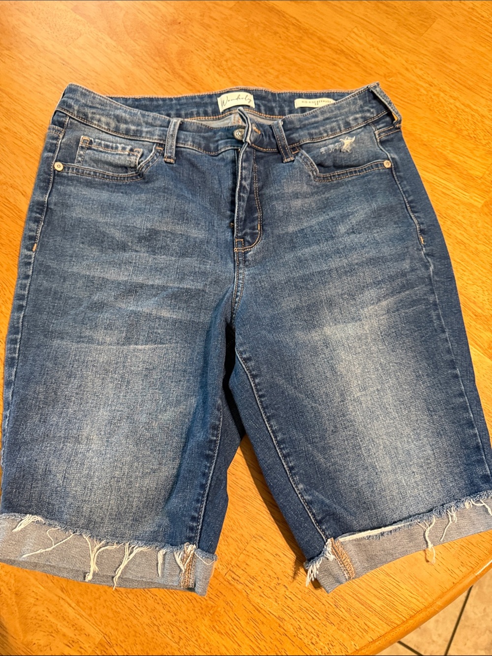 Wonderly Dark Blue Denim Bermuda Shorts